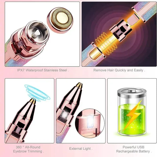 2-in-1 Electric Eyebrow Trimmer & Shaver | Painless